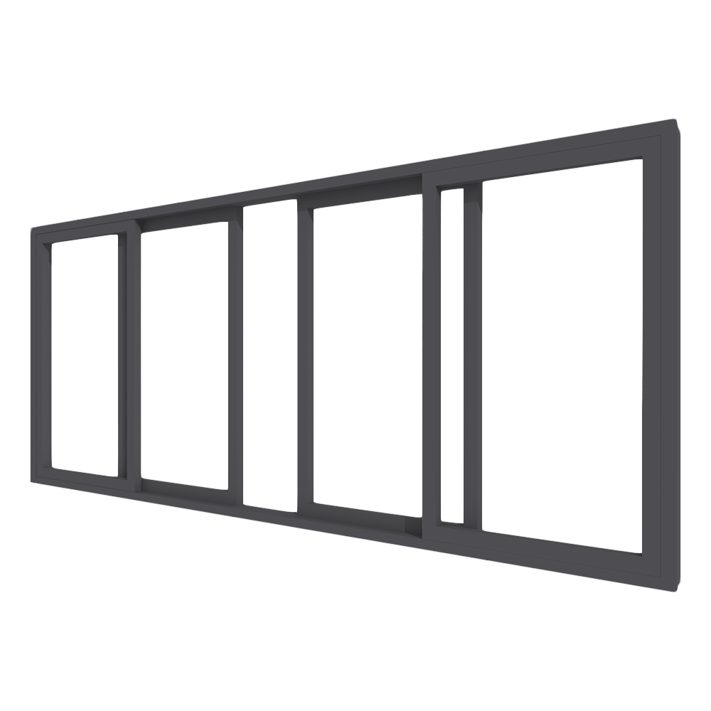 4-delig aluminium schuifraam met slank profiel en moderne afwerking van Provix